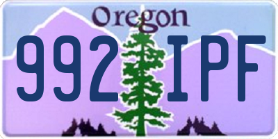 OR license plate 992IPF