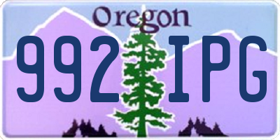 OR license plate 992IPG
