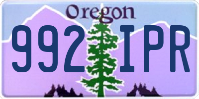 OR license plate 992IPR