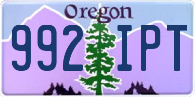 OR license plate 992IPT