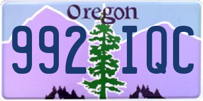 OR license plate 992IQC