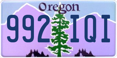 OR license plate 992IQI