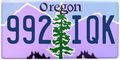 OR license plate 992IQK