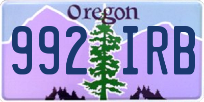 OR license plate 992IRB