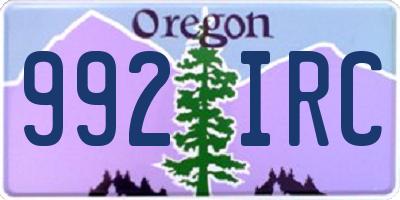 OR license plate 992IRC