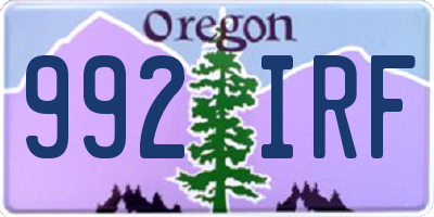 OR license plate 992IRF