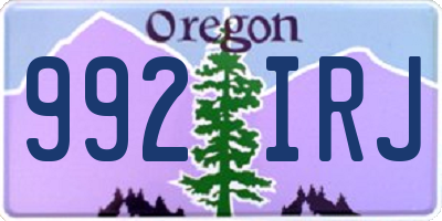 OR license plate 992IRJ