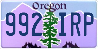 OR license plate 992IRP