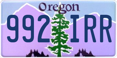 OR license plate 992IRR
