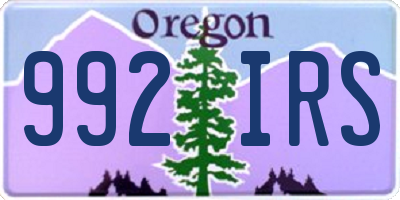 OR license plate 992IRS
