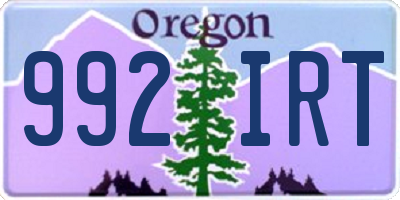 OR license plate 992IRT