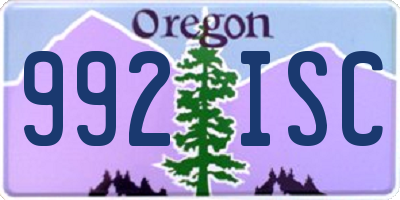 OR license plate 992ISC