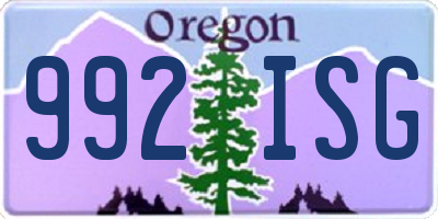 OR license plate 992ISG