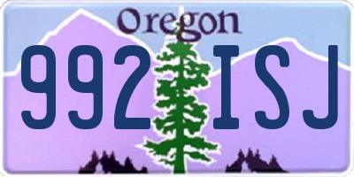 OR license plate 992ISJ