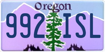 OR license plate 992ISL