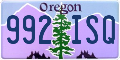 OR license plate 992ISQ