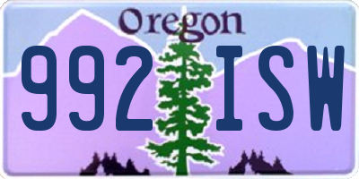 OR license plate 992ISW