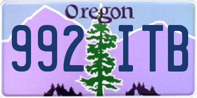 OR license plate 992ITB