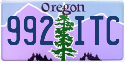 OR license plate 992ITC