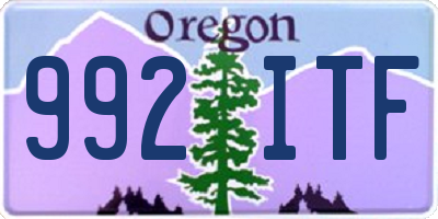 OR license plate 992ITF
