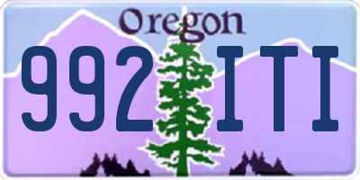 OR license plate 992ITI