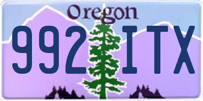 OR license plate 992ITX