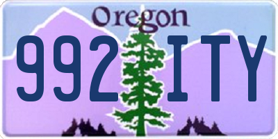 OR license plate 992ITY