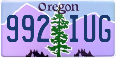 OR license plate 992IUG