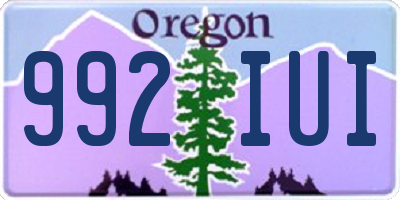 OR license plate 992IUI