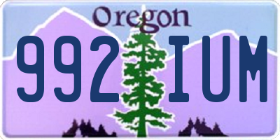 OR license plate 992IUM