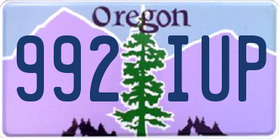 OR license plate 992IUP