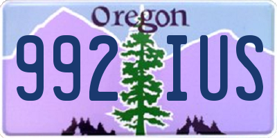 OR license plate 992IUS