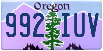 OR license plate 992IUV