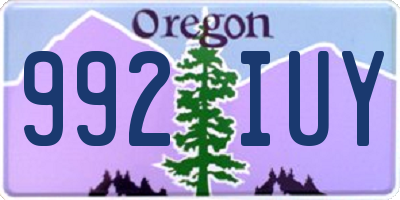 OR license plate 992IUY