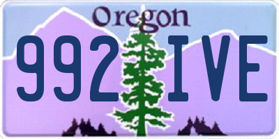 OR license plate 992IVE