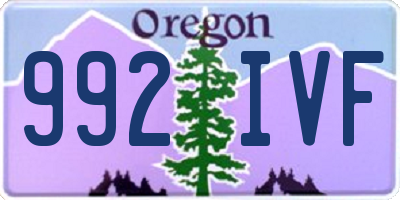 OR license plate 992IVF