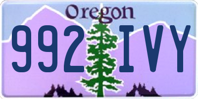 OR license plate 992IVY