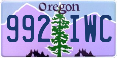 OR license plate 992IWC