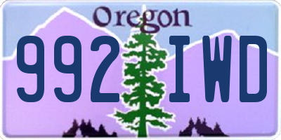 OR license plate 992IWD