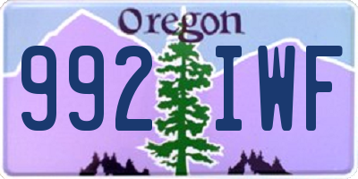 OR license plate 992IWF
