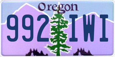 OR license plate 992IWI