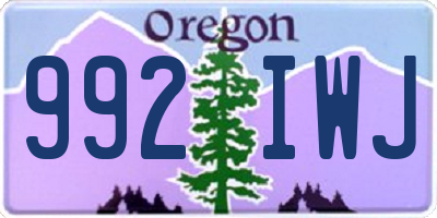 OR license plate 992IWJ