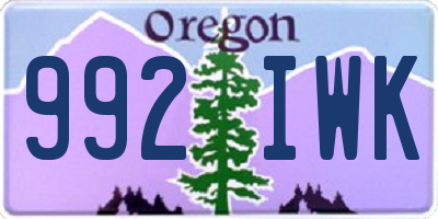 OR license plate 992IWK