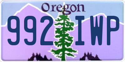 OR license plate 992IWP