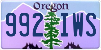 OR license plate 992IWS