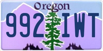 OR license plate 992IWT