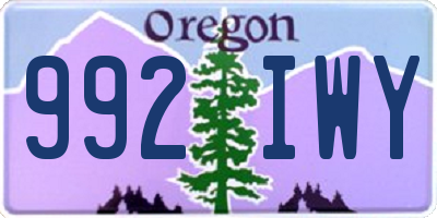 OR license plate 992IWY