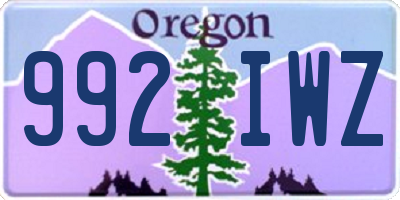 OR license plate 992IWZ