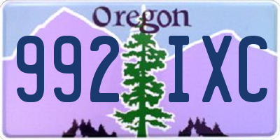 OR license plate 992IXC