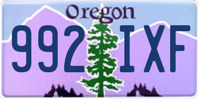 OR license plate 992IXF